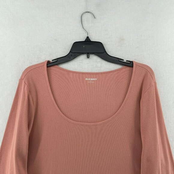 Old Navy Sweater Womens 2x Peach Rib Knit Scoop Neck Long Sleeve Pullover - Picture 6 of 11